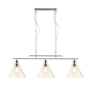 Cone 3 Light Satin Silver Pendant Light