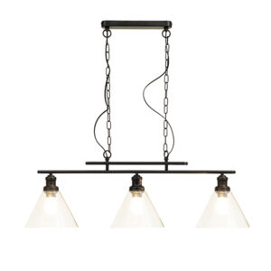 Cone 3 Light Black Pendant Light