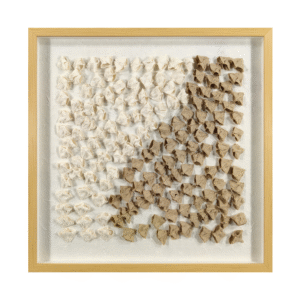 Relic Wall Art – Wood Frame, With Glass – 60W x 3D x 60H CM Relic Wall Art   A textured arrangement of layered paper in warm, natural tones, framed in light wood with protective glass. The Relic Wall Art brings organic depth and understated sophistication to modern spaces.