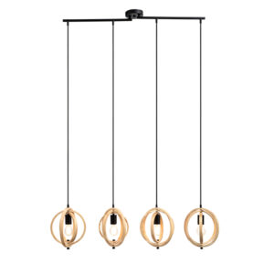 Halston 4 Light Wooden Pendant Light