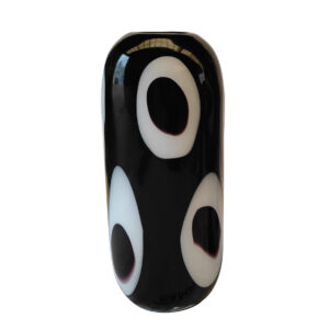 Black Owl Vase Medium – 16L x 11.5W x 35.5H CM (Glass)